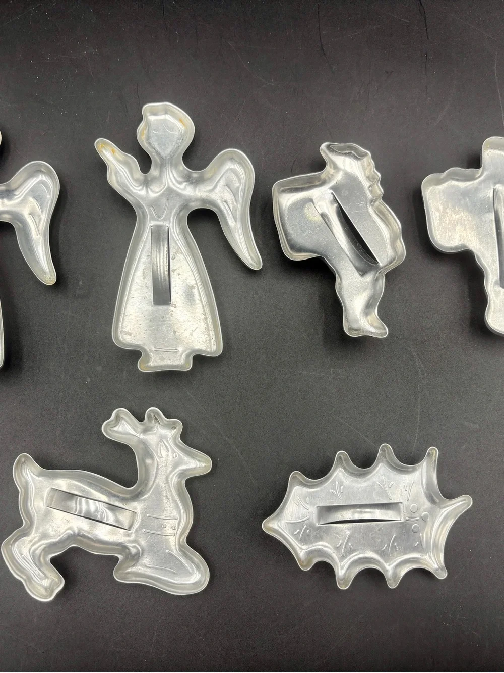 Vintage 1960s Aluminum Cookie Cutters Handles Holidays Christmas Farmhouse